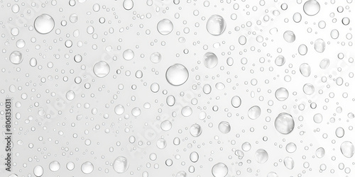 Water droplets on a white background. water drop texture on white background 