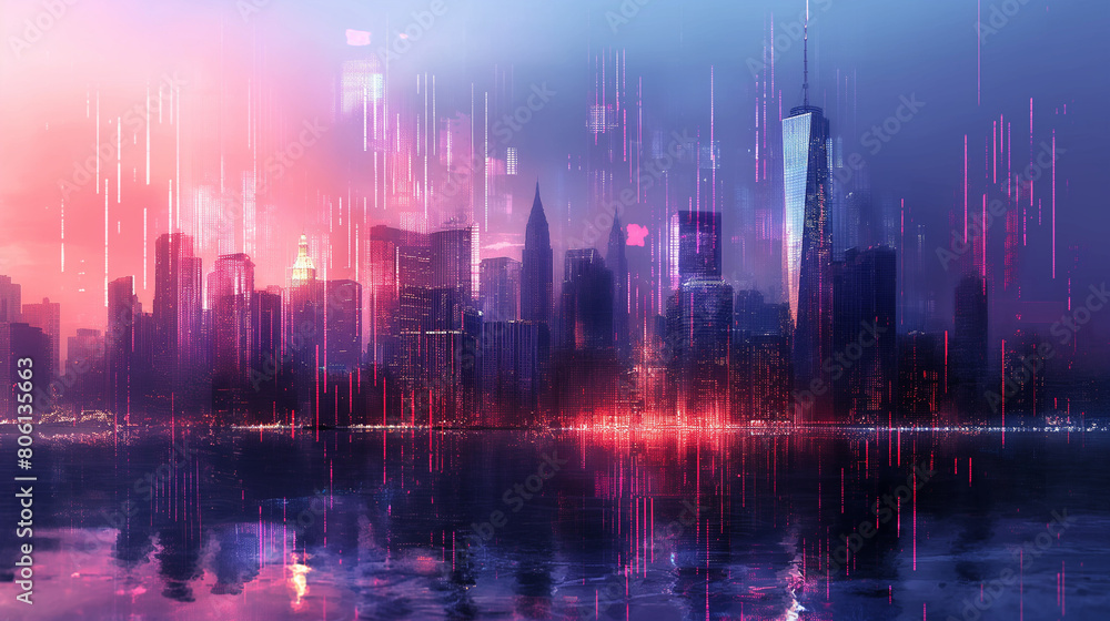 International business partnership. Mixed media. Double exposure of financial chart on cityscape background. International business partnership. Mixed media. Double exposure of financial chart on cityscape background.