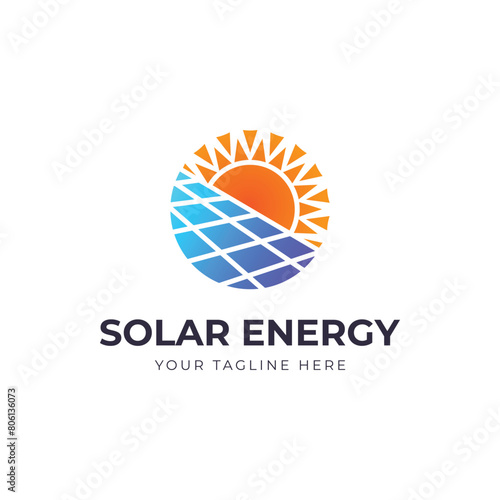 Solar Energy logo designs vector, Sun power logo