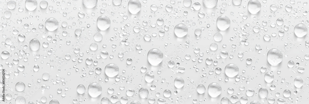 Water droplets on a white background. water drop texture on white	background
