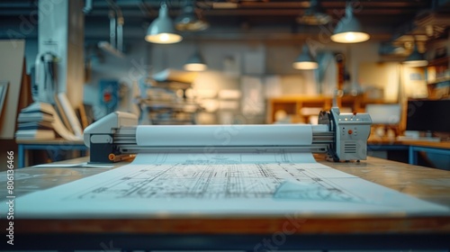 Printing press at work with hands sorting through freshly printed sheets  the machinery capturing the essence of the print industry.