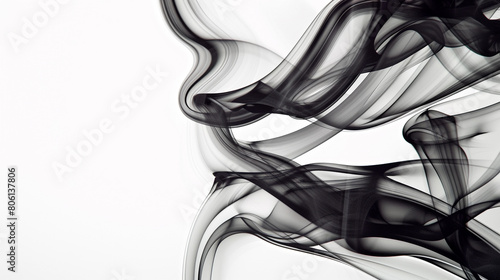 A striking pattern of black smoke against a bright white background, creating an abstract image that plays with notions of shadow and light.