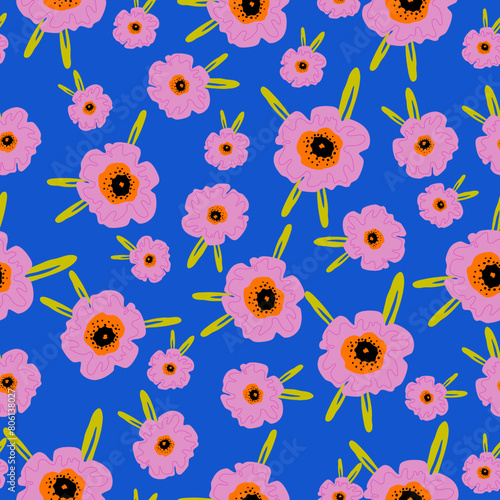 Flower seamless pattern.sweet floral pattern.Flower background design for fabric, clothing, cover book, kids.Floral season pattern design.