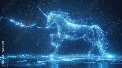 Graphic of a wireframe centaur with a sagittarius horoscope sign in the twelve zodiac signs photo