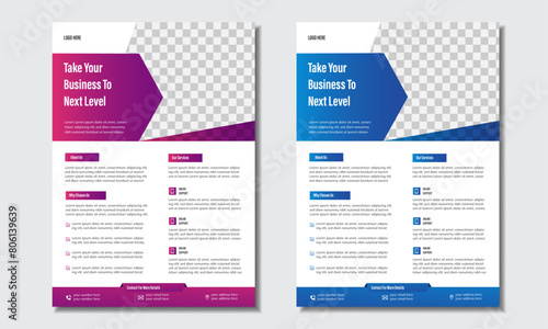 Professional corporate colourful business flyer design template set