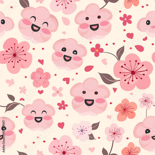 Cherry Blossom Pattern  Seamless Pattern