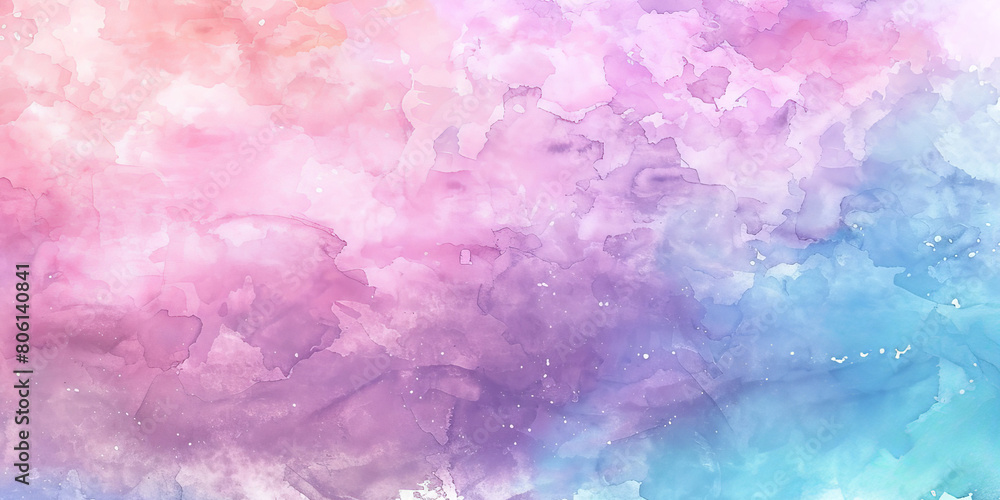 Watercolor background with soft pastel colors, sky blue and purple ...