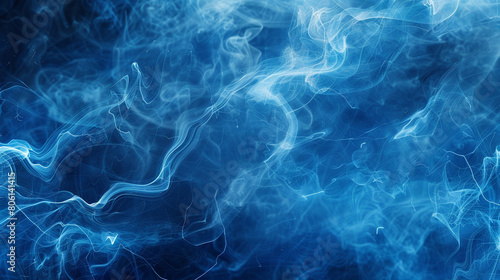 Electric blue smoke with streaks of bright white, sparking across the frame like lightning in a stormy sky.
