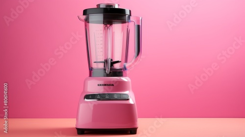 A pink blender gracefully perched on a table