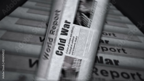 Wallpaper Mural Cold war and arms race political conflict vintage news and newspaper printing. Abstract concept retro headlines 3d black and white. Torontodigital.ca