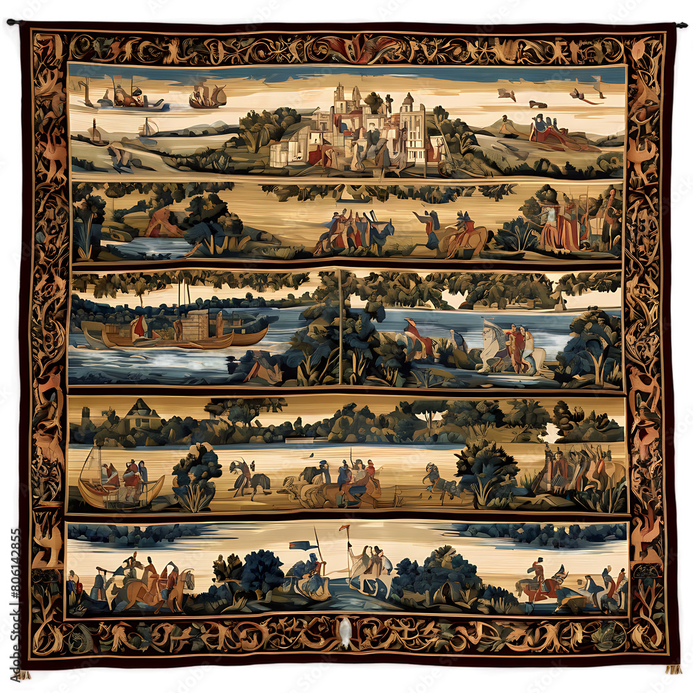 A collection of hand-woven tapestries Transparent Background Images 