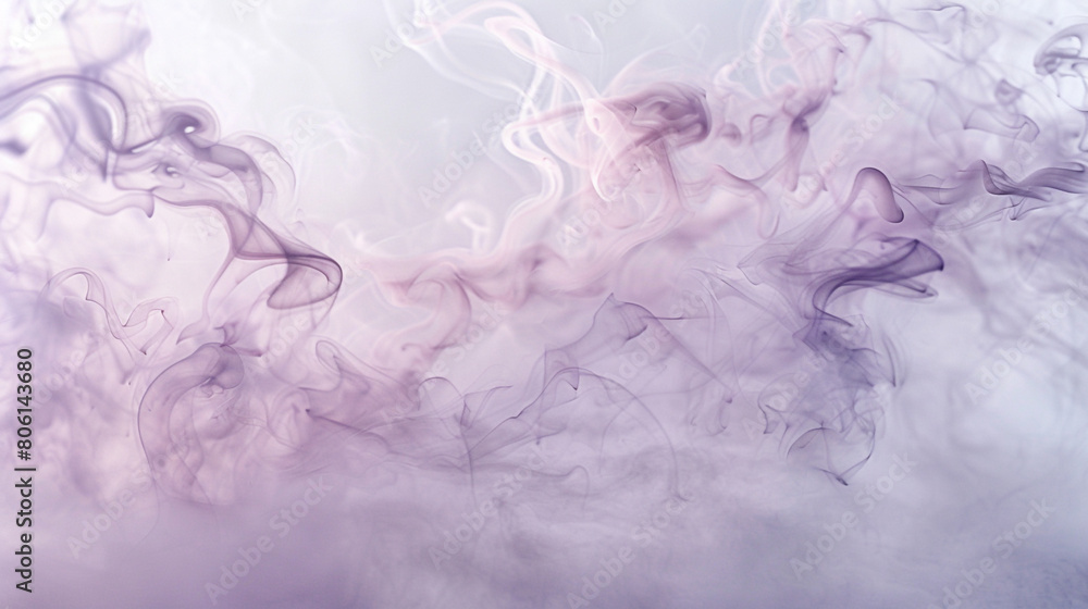 Soft wisps of smoke in pale pink and lavender, gently diffusing across a soft grey background, evoking a sense of calm and serenity in a high-definition capture. Soft wisps of smoke in pale pink and lavender, gently diffusing across a soft grey background, evoking a sense of calm and serenity in a high-definition capture.