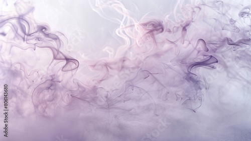 Soft wisps of smoke in pale pink and lavender  gently diffusing across a soft grey background  evoking a sense of calm and serenity in a high-definition capture.