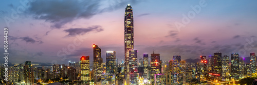 Shenzhen skyline cityscape with skyscrapers panorama in downtown at twilight in Shenzhen, China © Markus Mainka