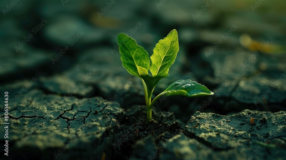 A new beginning as bright green saplings move through the barren soil. It represents the resiliency of life and the promise of a sustainable, A new beginning as bright green saplings move through the barren soil. It represents the resiliency of life and the promise of a sustainable,