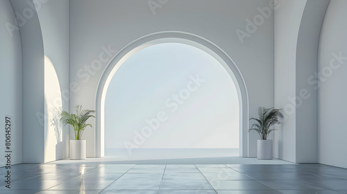 Ultra Realistic Corporate Entrance Logo Arch for Business Branding - Aesthetic and Professional Entrance Archway Concept