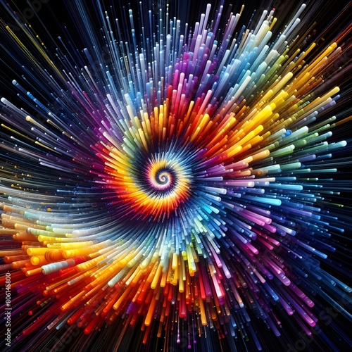 A colorful depiction of a spectrum spiral