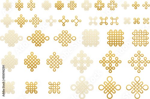 Chinese knots. Pan chang. Chinese simbol. Asian ornament. Chinese ornament. Traditional Pattern