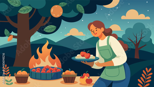 Picking ripe apples from the orchard and using them to bake a homemade pie while the sound of a crackling fire fills the cozy kitchen..