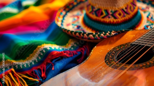 Hispanic Traditional Clothing and Music Instruments photo