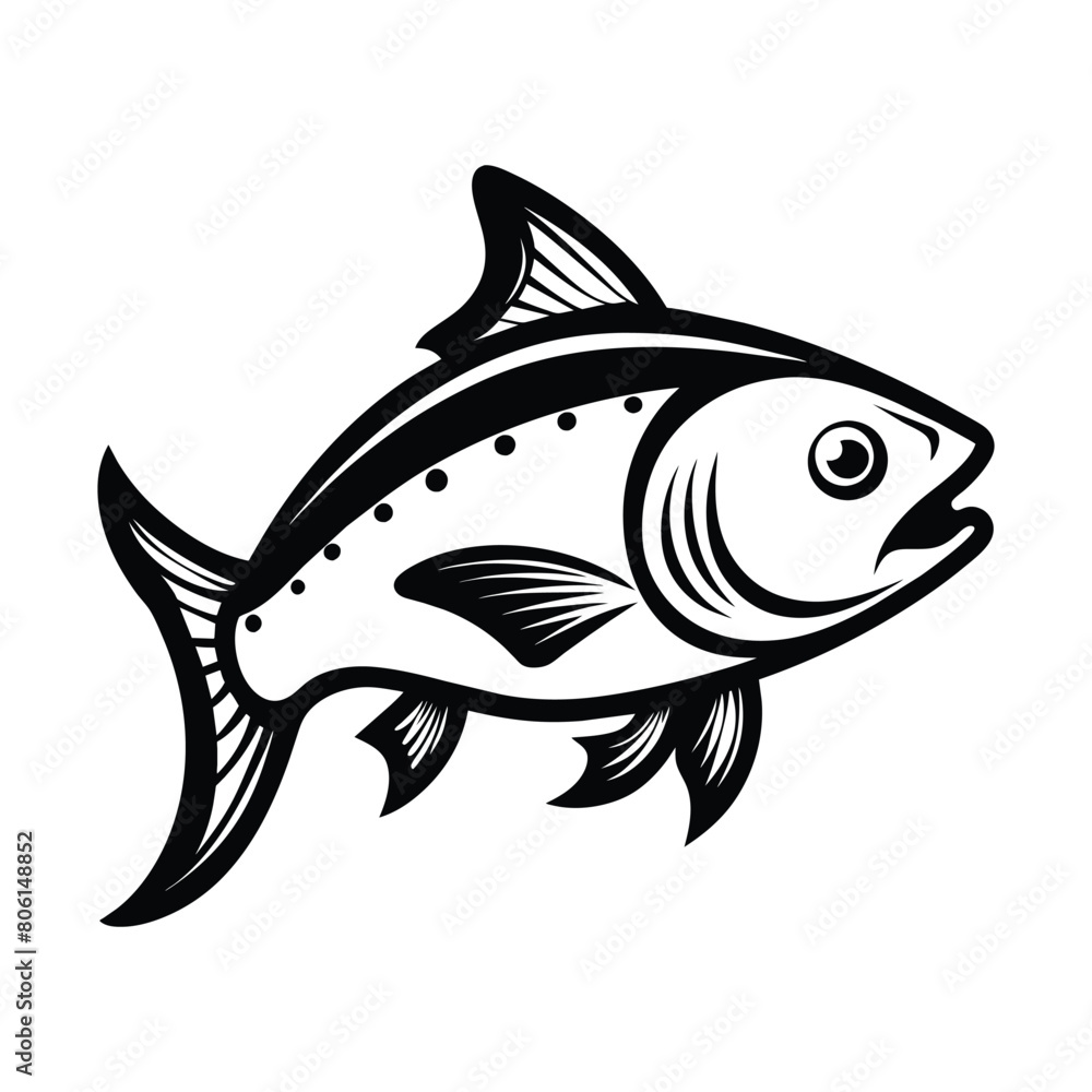 Fish doodle sketch style icon on white background, vector illustration Fish doodle sketch style icon on white background, vector illustration