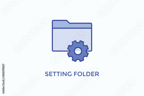 Setting Folder Vector Icon Or Logo Sign Symbol Illustration