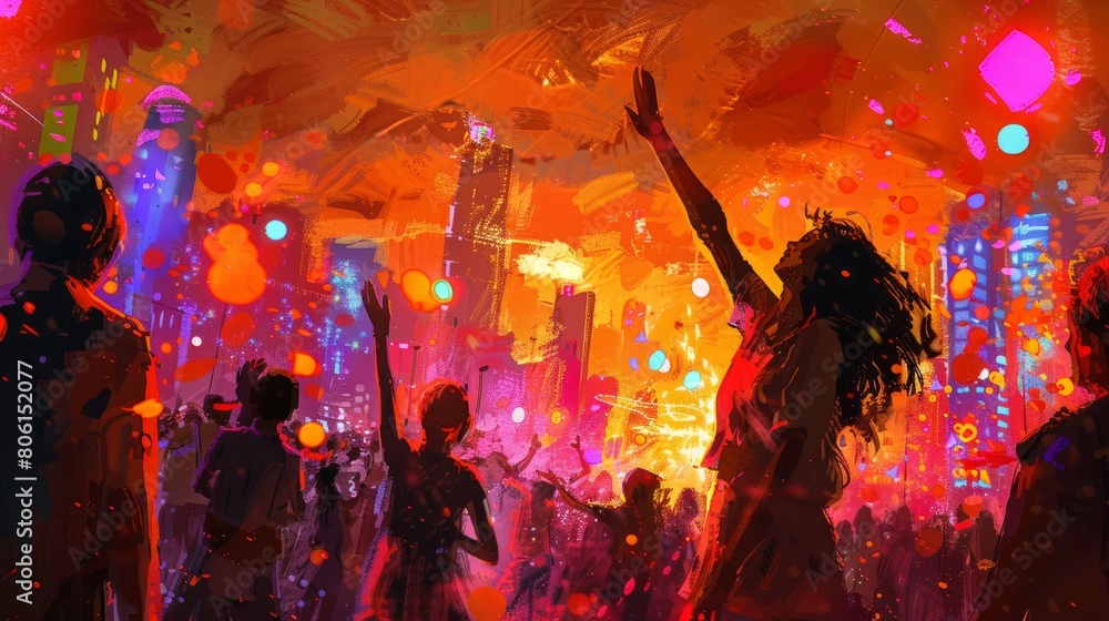 A woman is dancing in the middle of a crowd of people. The crowd is made up of people of all ages and sizes. The woman is wearing a red dress and is surrounded by people who are also wearing red A woman is dancing in the middle of a crowd of people. The crowd is made up of people of all ages and sizes. The woman is wearing a red dress and is surrounded by people who are also wearing red