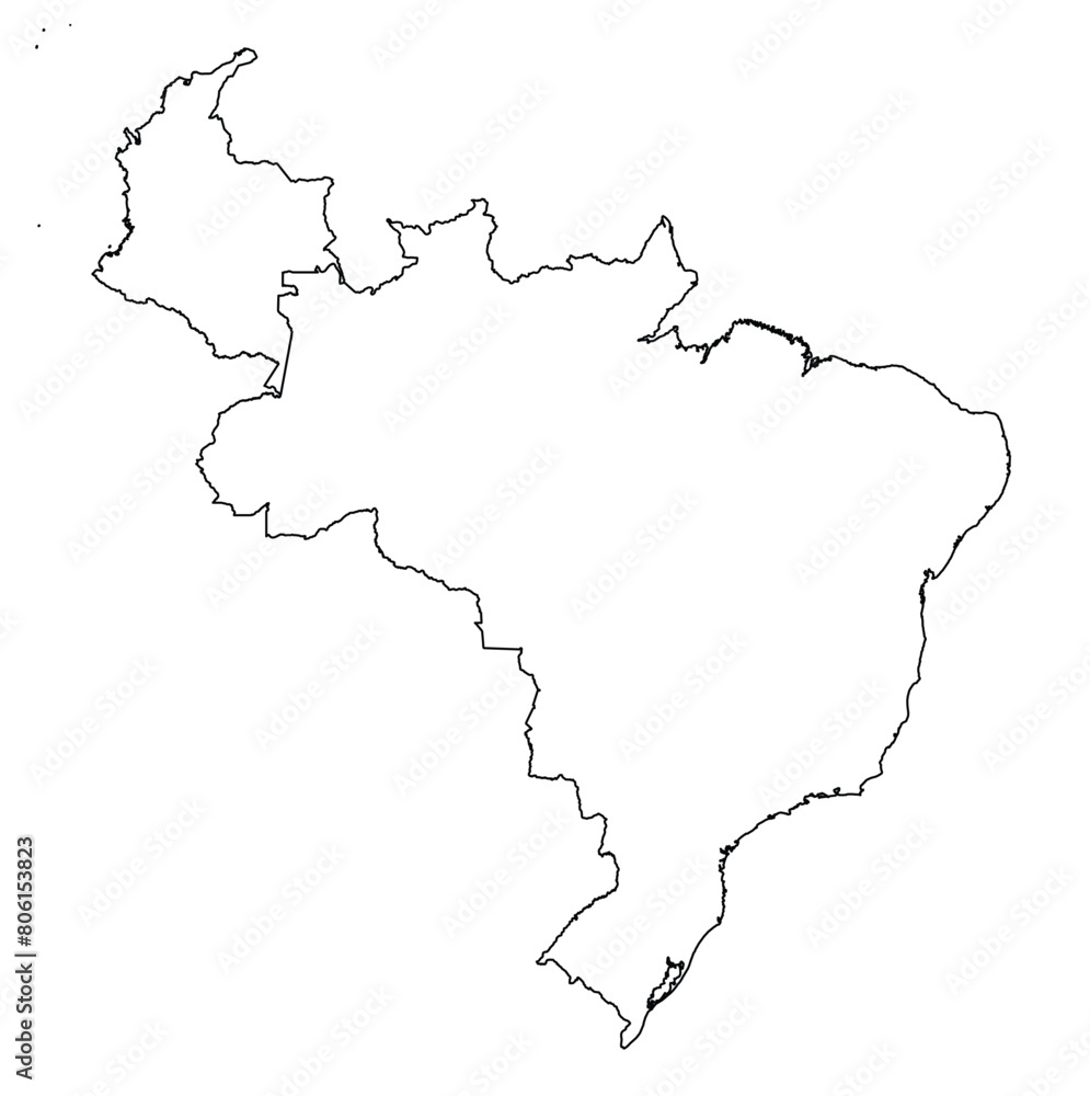 Outline of the map of Brazil, Colombia