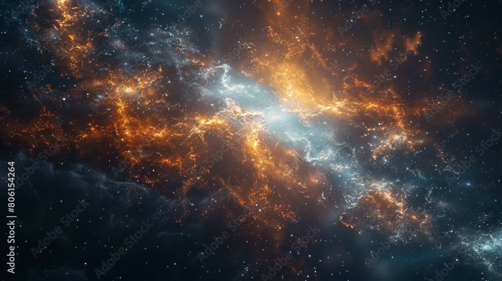 Naklejka premium Starry Cosmos Celestial Nebulae