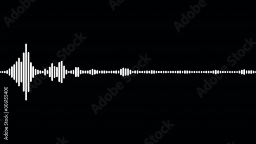 4k abstract music sound wave or audio wavefrom isolated on black background.Line digital minimalist voice and symbol technology.