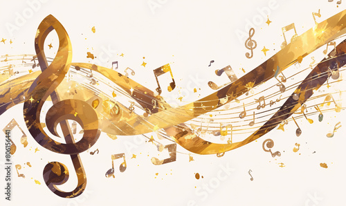 abstract background with music notes-generative aI