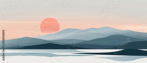Abstract mountain contemporary aesthetic landscape © Sweettymojidesign