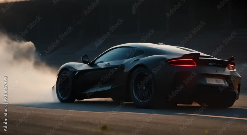 a super car on a neon background a super car on a neon background