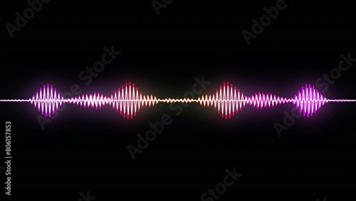4k abstract music sound wave or audio wavefrom isolated on black background.Line digital minimalist voice and symbol technology.