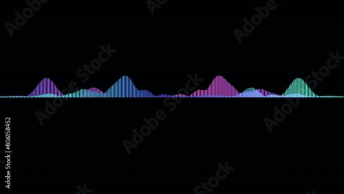 4k abstract music sound wave or audio wavefrom isolated on black background.Line digital minimalist voice and symbol technology.