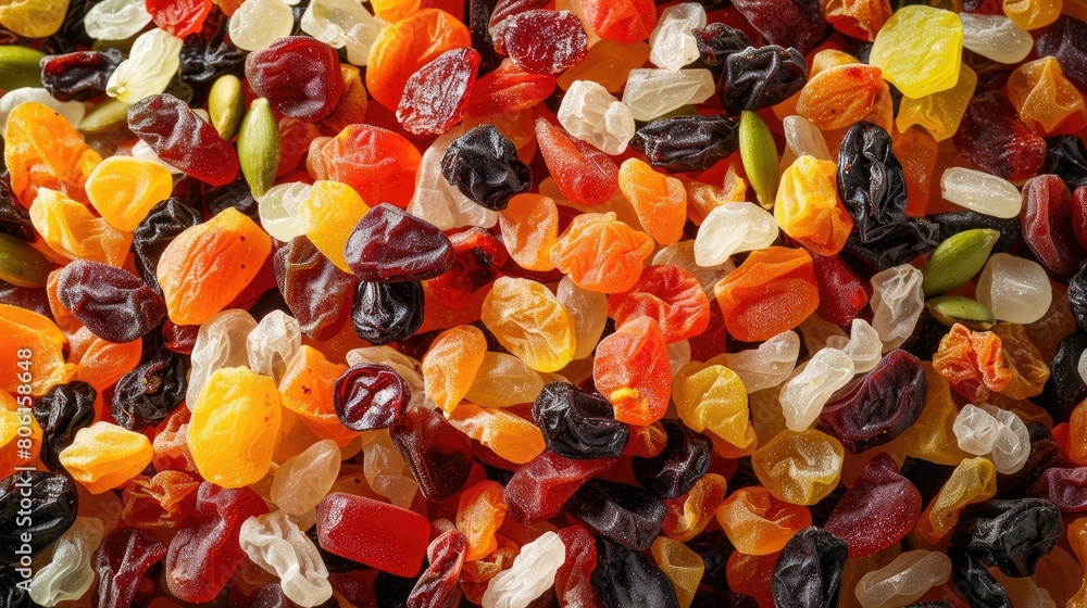 top view of dried fruits and berries top view of dried fruits and berries