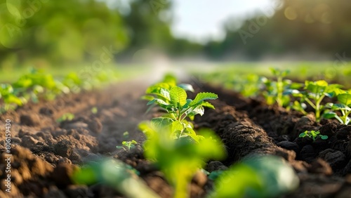 Biological agriculture uses organic methods to improve soil fertility and reduce pesticides. Concept Organic Farming, Soil Fertility, Pesticide Reduction photo