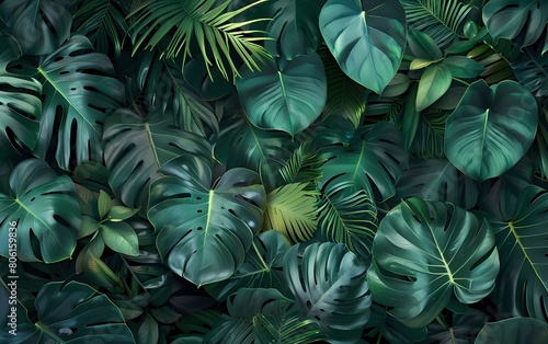 abstract green background summer trendy leaves tropical botanical and foliage texture natural decorative art