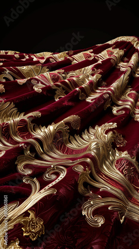 Wallpaper Mural A luxurious and rich rise of velvet red and gold waves, ascending with the opulence and drama of a royal coronation. Torontodigital.ca