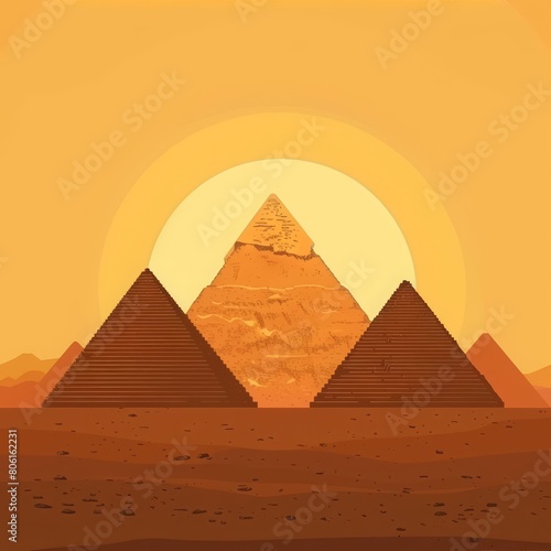 The soft glow of sunrise over the ancient pyramids offers a moment of tranquility