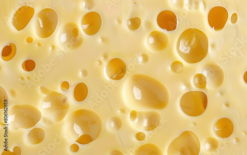 Close-up of Swiss Cheese Texture
