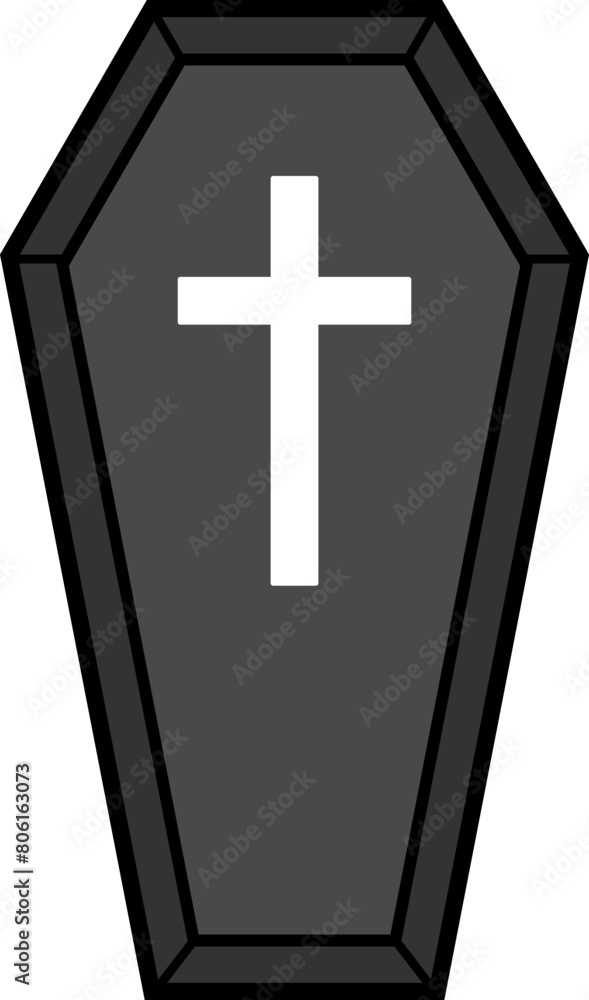 Obraz premium Halloween coffin icon vector. Halloween vampire coffin vector isolated.