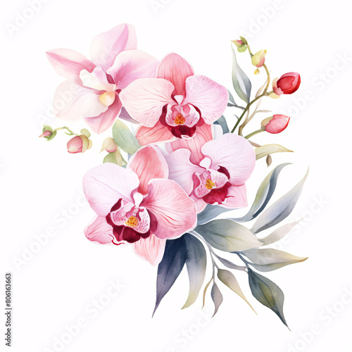 Pink orchids are the stars of this show  with their delicate petals and vibrant colors