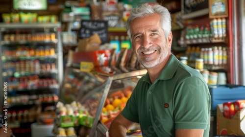 Smiling Owner in Grocery Store photo