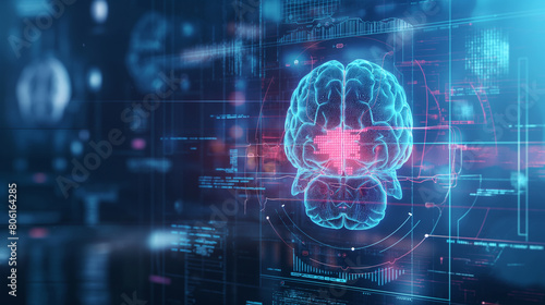 Wallpaper Mural X-ray of a person's head and brain in medicine, science and education. MRI brain background. magnetic resonance imaging X-ray shooting Torontodigital.ca