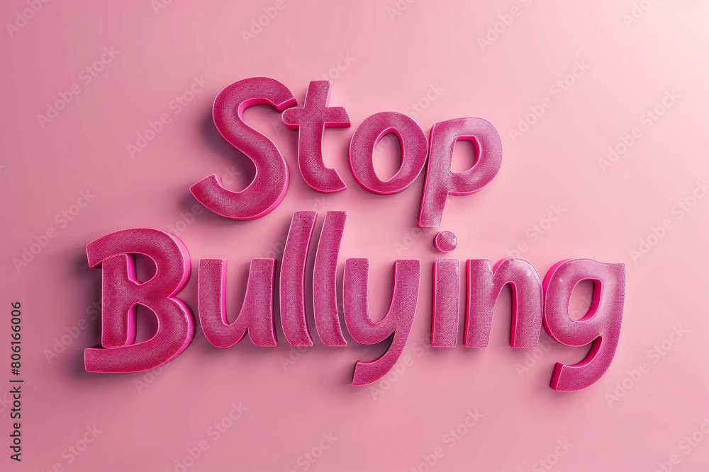 Stop Bullying. Anti-bullying day illustration on pink background. Stop Bullying. Anti-bullying day illustration on pink background.