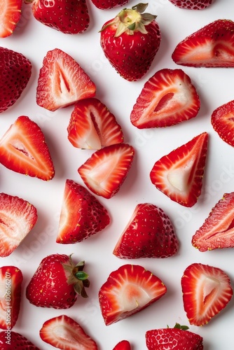 Close Up of Strawberries on White Surface