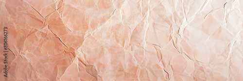 Wallpaper Mural The texture of crumpled paper in the fashionable color 2024 peach fuzz. Horizontal banner. Pastel peach background. Torontodigital.ca