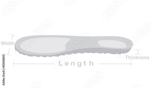 Shoe dimensions icon. vector illustration