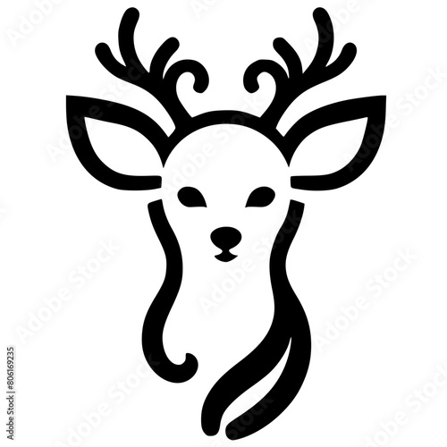 Beautiful deer head silhouette